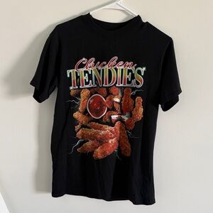 Black Graphic Tee - Chicken Tendies Design